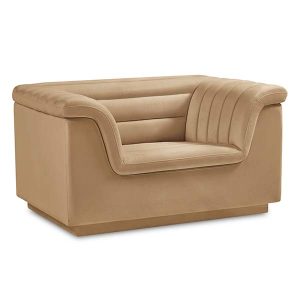 One Seater Sofa Camel Velvet Cascada