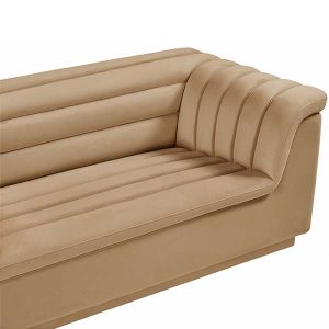 Three Seater Sofa Velvet Camel Cascada