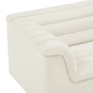 One Seater Sofa Cream Velvet Cascada