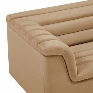 One Seater Sofa Camel Velvet Cascada