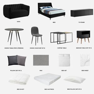 Studio Apartment Furniture Package-Solis | 19 Items