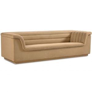 Three Seater Sofa Velvet Camel Cascada