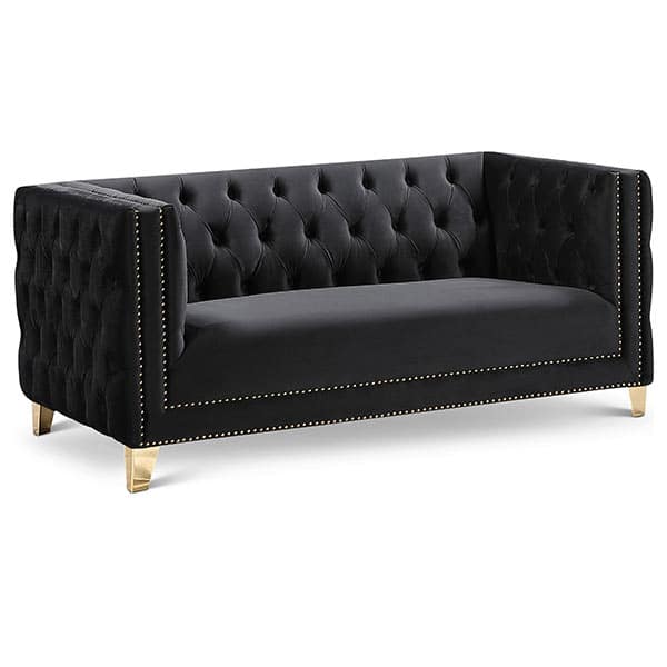 2-seater-sofa-black-velvet-uae-emperor