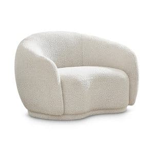 Armchair Boucle Cream Wave Style