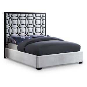 King Bed Velvet Gray 180x200cm Taj Model