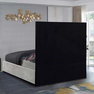 King Bed Velvet Gray 180x200cm Taj Model