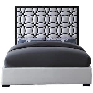 King Bed Velvet Gray 180x200cm Taj Model