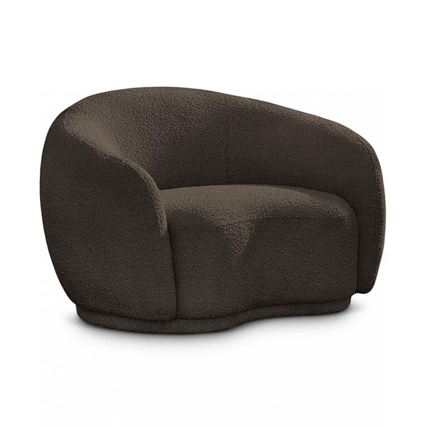 armchair-boucle-brown-wave-modern-design-uae